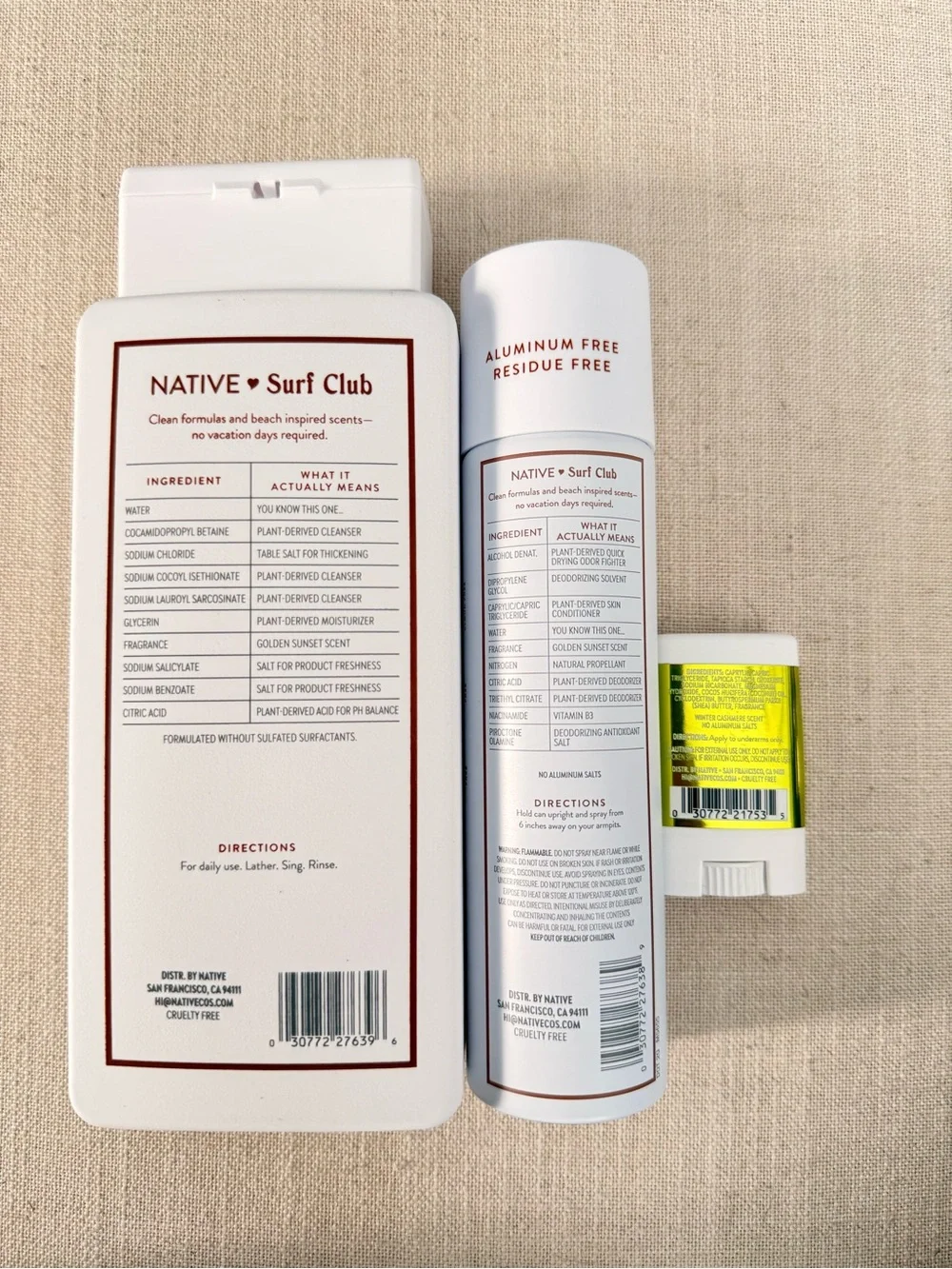 Native Surf Club Golden Sunset Body Wash & Deodorant Limited Edition Set